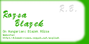 rozsa blazek business card